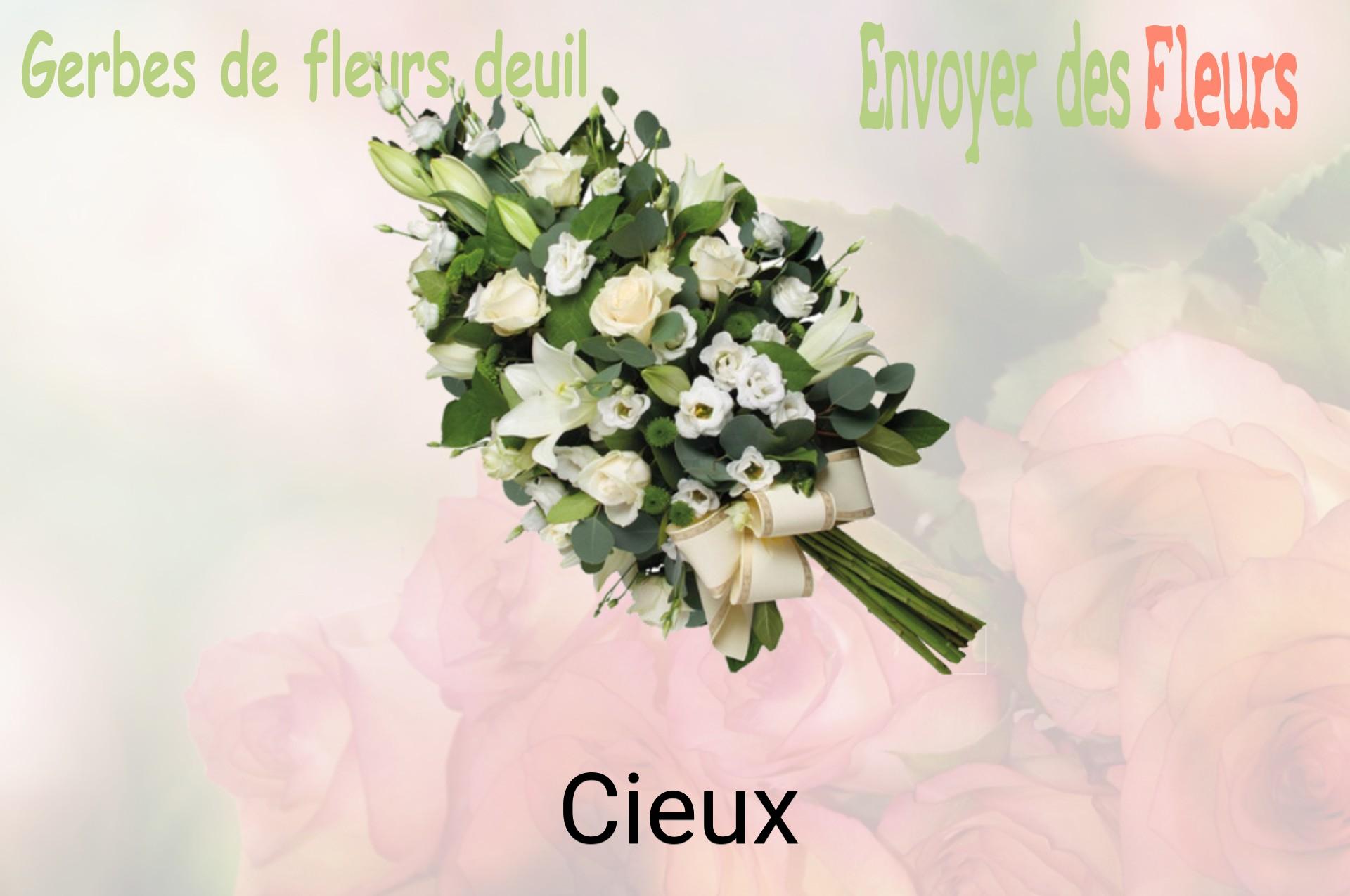 Gerbe de fleurs de deuil livrée à Cieux